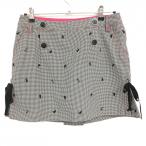  viva Heart × Hello Kitty юбка белый × чёрный тысяч птица ..× Kitty Chan боковой разрез женский 42(L) Golf одежда VIVA HEART( прекрасный товар )