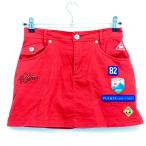  Le Coq юбка красный × голубой несколько нашивка внутри сторона внутренний брюки женский 7(S) Golf одежда le coq sportif