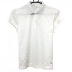 ナイキゴルフ 半袖ポロシャツ 白 ドット織生地 裾刺しゅう レディース M ゴルフウェア NIKE／SALE価格