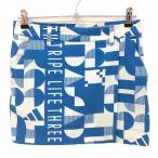  Adidas юбка голубой × белый общий рисунок тканый ткань внутри сторона внутренний брюки женский S Golf одежда adidas