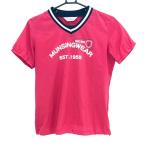  Munsingwear одежда короткий рукав s need розовый Logo принт тонкий кромка Zip женский M Golf одежда Munsingwear