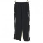  Adidas брюки чёрный × серебряный боковой линия кромка draw код женский S Golf одежда adidas( прекрасный товар )