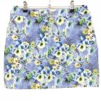  Kappa юбка голубой × желтый зеленый цветочный принт . Logo женский O Golf одежда Kappa( очень красивый товар )