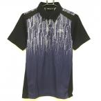 [ очень красивый товар ]tigola рубашка-поло с коротким рукавом темно-синий × лиловый передний верхняя часть общий рисунок мужской S Golf одежда TIGORA|SALE цена 