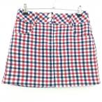  filler Golf юбка красный × темно-синий проверка внутри сторона внутренний брюки женский S Golf одежда FILA GOLF