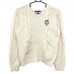  Beams Golf свитер слоновая кость кабель плетеный шерсть . вязаный женский M Golf одежда BEAMS GOLF