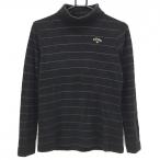  Callaway длинный рукав ta-toru шея рубашка чёрный × Gold окантовка style мельчайший ворсистый женский L Golf одежда Callaway