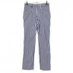 [ прекрасный товар ] foot Joy брюки темно-синий × белый серебристый жевательная резинка проверка правый колено внизу незначительный загрязнения маленький мужской W28 Golf одежда FootJoy