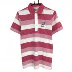 [ очень красивый товар ] Anne Pas . рубашка-поло с коротким рукавом розовый × белый окантовка Logo .... мужской M Golf одежда and per se