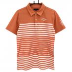  Callaway рубашка-поло с коротким рукавом orange × белый окантовка Logo .... мужской L Golf одежда Callaway|SALE цена 