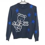 [ прекрасный товар ] Callaway свитер темно-синий × голубой звезда Bear нашивка шерсть . вязаный женский S Golf одежда Callaway