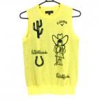 [ прекрасный товар ] Callaway вязаный лучший желтый × чёрный передний рисунок кактус женский L Golf одежда Callaway