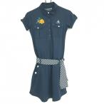  Le Coq короткий рукав Polo One-piece темно-синий цветок .... текстильный ремень есть женский S Golf одежда le coq sportif