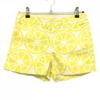  Pearly Gates шорты белый × желтый лимон рисунок женский 0(S) Golf одежда PEARLY GATES( прекрасный товар )|SALE цена 