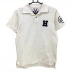 [ прекрасный товар ] звуковой сигнал ga- men to рубашка-поло с коротким рукавом белый × темно-синий ........ мужской Golf одежда HORN GARMENT