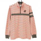  Heal Creek длинный рукав с высоким воротником рубашка бежевый × красный окантовка половина Zip мужской 50(L) Golf одежда Heal Creek