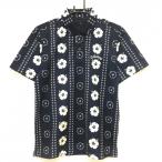 [ очень красивый товар ] Callaway рубашка-поло с коротким рукавом темно-синий × белый гибискус рисунок сетка земля Logo .... мужской M Golf одежда Callaway