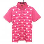  Puma рубашка-поло с коротким рукавом розовый × белый передняя сторона точка окантовка мужской M Golf одежда PUMA|SALE цена 