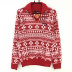 [ новый товар ] Callaway свитер красный × белый общий рисунок теплоизоляция вязаный мужской M Golf одежда Callaway