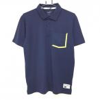 [ очень красивый товар ] Puma рубашка-поло с коротким рукавом темно-синий × желтый . карман воротник внизу Logo .... мужской M Golf одежда PUMA|SALE цена 