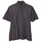  Munsingwear одежда рубашка-поло с коротким рукавом лиловый × серый .... общий рисунок наклонный полоса тканый ткань мужской L Golf одежда Munsingwear