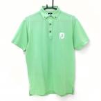 foot Joy рубашка-поло с коротким рукавом светло-зеленый × белый кнопка down большой Logo .... мужской M Golf одежда FootJoy|SALE цена 