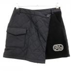 [ очень красивый товар ] Jun and Rope с хлопком переключатель юбка чёрный стеганое полотно Logo нашивка внутри сторона внутренний брюки женский S Golf одежда JUN&ROPE