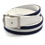 23 район Golf верх тип ремень темно-синий × белый линия серебряный пряжка женский Golf одежда 23 район |SALE цена 