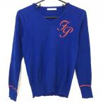 fea Lee пудра свитер голубой Logo orange шерсть . женский 2(M) Golf одежда FAIRY POWDER