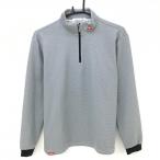  Le Coq длинный рукав с высоким воротником рубашка белый × чёрный маленький окантовка половина Zip женский L Golf одежда le coq sportif