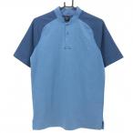 [ очень красивый товар ] Oacley воротник-стойка рубашка голубой × темно-синий Logo принт мужской M Golf одежда Oakley|SALE цена 