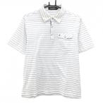 [ прекрасный товар ] Le Coq рубашка-поло с коротким рукавом белый × голубой окантовка . карман хлопок 100% мужской L Golf одежда le coq sportif|SALE цена 