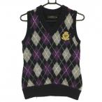  Edwin Golf вязаный лучший чёрный × лиловый передняя сторона a-ga il шерсть .V шея женский M Golf одежда EDWIN GOLF