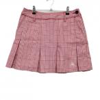[ очень красивый товар ] Le Coq юбка розовый × красный проверка box плиссировать женский 11 Golf одежда le coq sportif