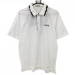 [ прекрасный товар ] Adabat рубашка-поло с коротким рукавом белый × чёрный тканый ткань Logo .... мужской IV(L) Golf одежда adabat