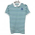 [ очень красивый товар ] Kappa рубашка-поло с коротким рукавом белый × голубой зеленый окантовка Logo принт мужской L Golf одежда Kappa