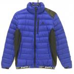  Le Coq пуховик голубой × чёрный боковой * рукав внизу стрейч легкий мужской M Golf одежда le coq sportif