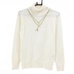 [ прекрасный товар ] Marie Claire sport ta-toru шея свитер слоновая кость × Gold вязаный женский M Golf одежда marie claire