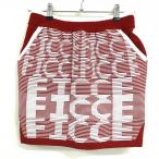 [ очень красивый товар ] Fitch . Golf вязаный юбка красный × белый передний Logo плетеный Don маленький запад талия резина женский M Golf одежда FICCE GOLF