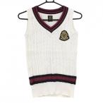 [ очень красивый товар ] Edwin Golf вязаный лучший белый × красный розовый серия кабель плетеный хлопок 100% V шея женский SMALL Golf одежда EDWIN GOLF