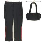 【新品】ナイキ パンツ 黒×レッド STORM FIT 収納バッグ付 レディース L ゴルフウェア NIKE/SALE価格