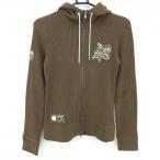 [ прекрасный товар ]zo-i вязаный Zip Parker Brown . изначальный Logo стразы женский 38(M) Golf одежда ZOY