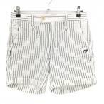  тормозные колодки ba колено шорты белый × серый полоса хлопок . женский 2(L) Golf одежда MASTER BUNNY EDITION( прекрасный товар )|SALE цена 