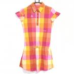 [ очень красивый товар ] Le Coq Golf короткий рукав Polo One-piece orange × розовый проверка женский M Golf одежда le coq sportif