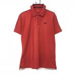 [ прекрасный товар ] Under Armor рубашка-поло с коротким рукавом красный × белый плечо переключатель мужской XL Golf одежда UNDER ARMOUR