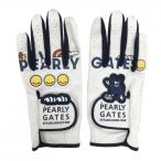  Pearly Gates перчатка белый × темно-синий .......PG обе рука для женский Golf одежда PEARLY GATES