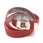 [ прекрасный товар ]aruchibioga коричневый ремень красный серебряный пряжка стразы женский Golf одежда archivio