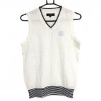  Callaway белый × темно-синий кромка окантовка шерсть .V шея женский M Golf одежда Callaway( прекрасный товар )|SALE цена 