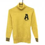 [ очень красивый товар ] Adidas ta-toru шея свитер желтый × чёрный шерсть . вязаный . изначальный Logo женский M/M Golf одежда adidas