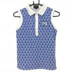  Pearly Gates безрукавка рубашка-поло голубой × белый заяц общий рисунок женский 0(S) Golf одежда PEARLY GATES|SALE цена 